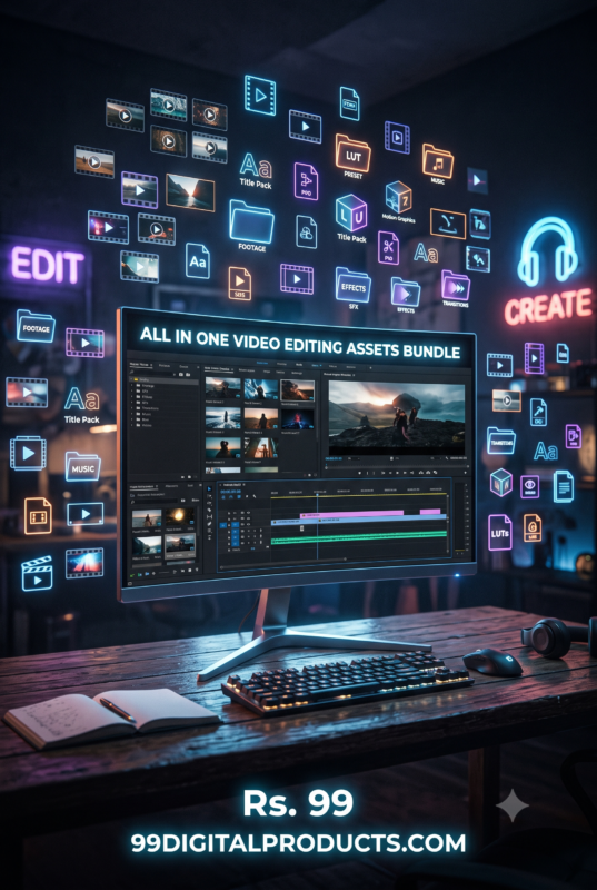 All-in-One Video Editing Assets Mega Bundle - Just Rs. 99!